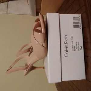 Calvin Klein Dusty Pink Patent Leather Slingbacks